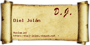 Diel Jolán névjegykártya