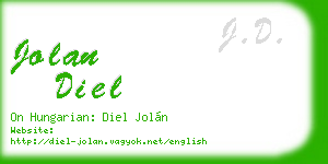 jolan diel business card